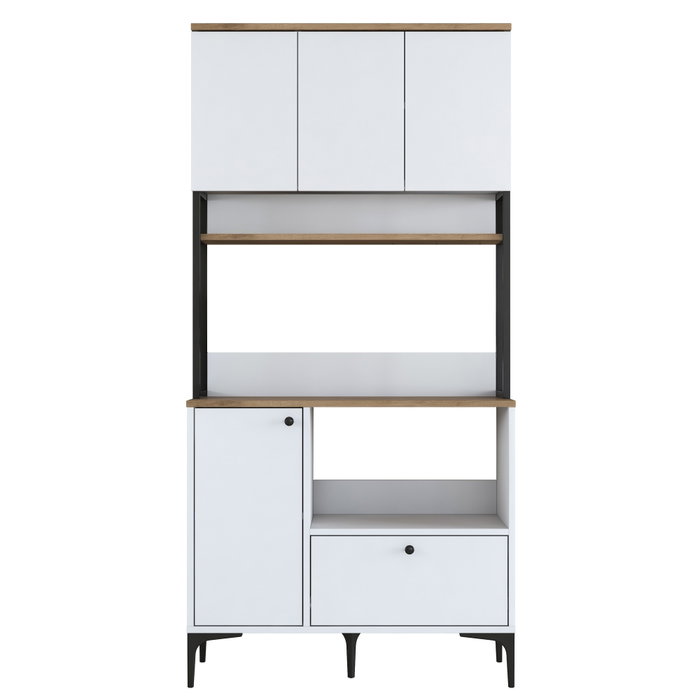 Hanah Home Gabinete Multipropósito Blanco y Nuez